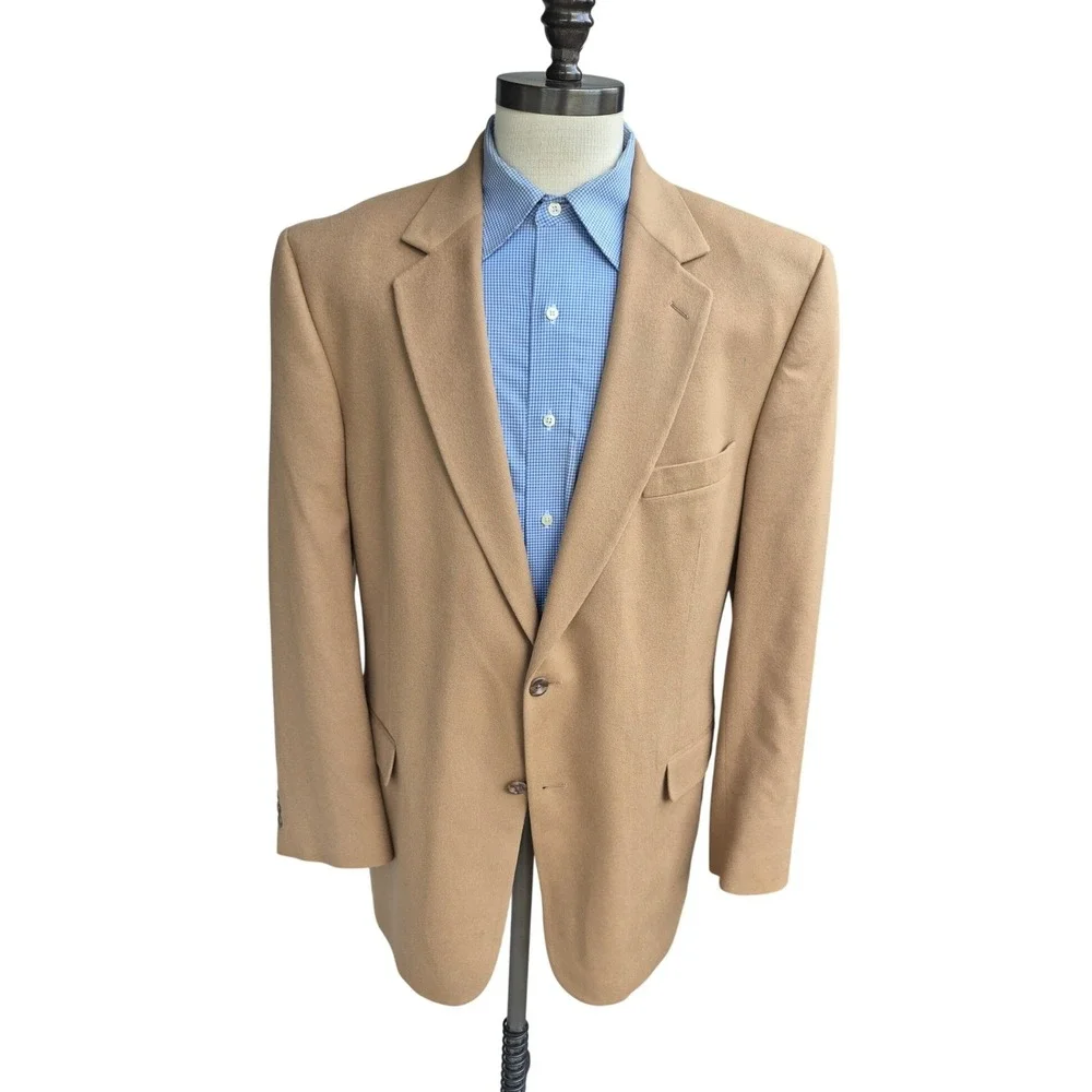 Jos. A. Bank Gordon 100% Cashmere Sport‎ Coat Blazer Camel Tan Mens 46 Long